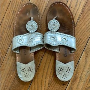 Jack Rogers Platinum Sandals - Size 8